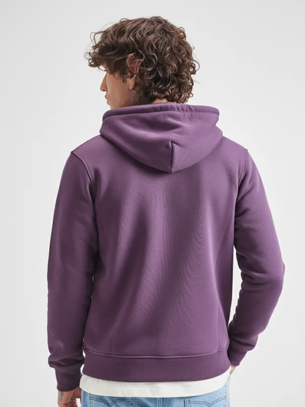 Highlander Men Lavender Hooded Front-Open Sweatshirt