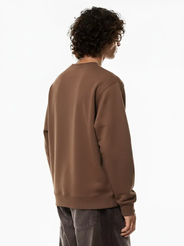 Highlander Men Brown Round Neck Pullover Sweatshirt