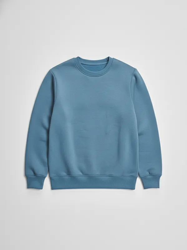 Highlander Men Blue Round Neck Pullover Sweatshirt