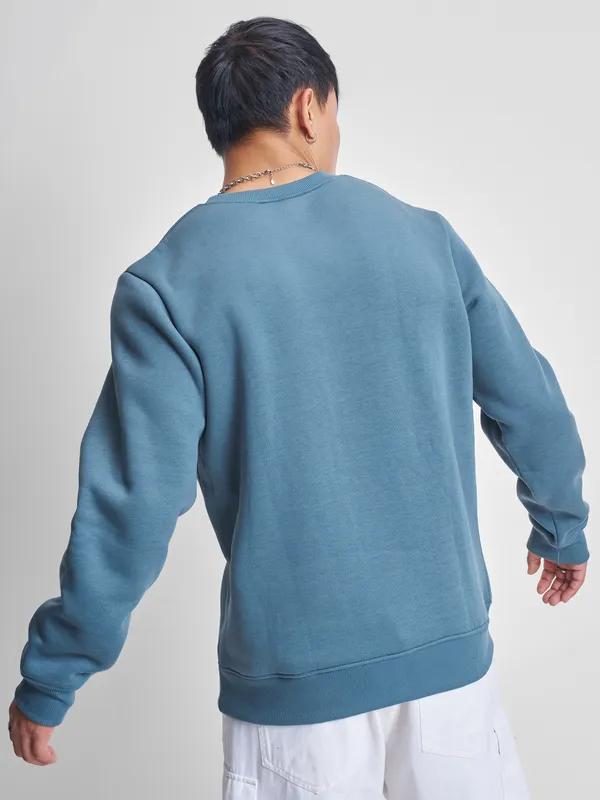 Highlander Men Blue Round Neck Pullover Sweatshirt