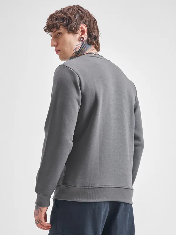 Highlander Men Brown Round Neck Pullover Sweatshirt