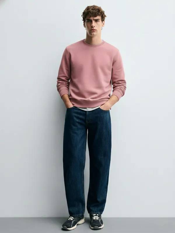 Highlander Men Rose Round Neck Pullover Sweatshirt