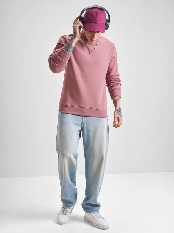 Highlander Men Rose Round Neck Pullover Sweatshirt