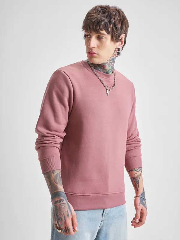 Highlander Men Rose Round Neck Pullover Sweatshirt