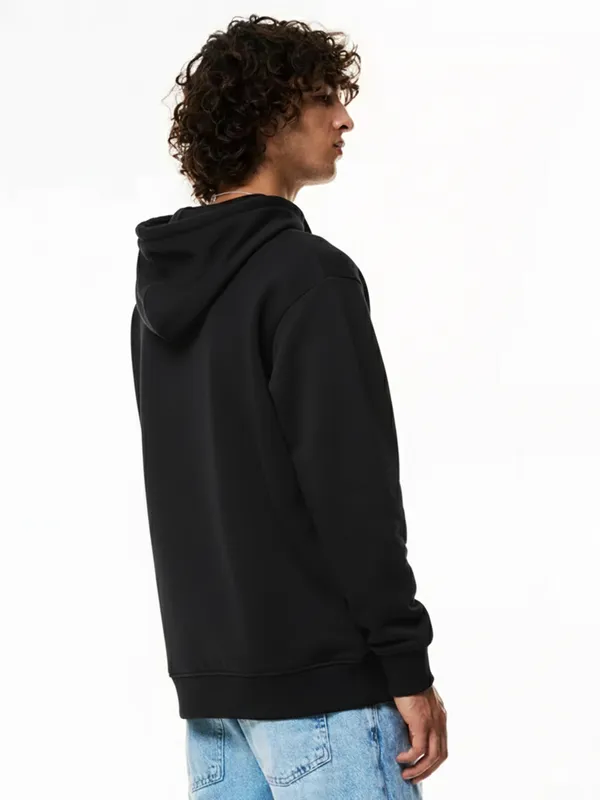 Highlander Men Black Hooded Pullover Sweatshirt