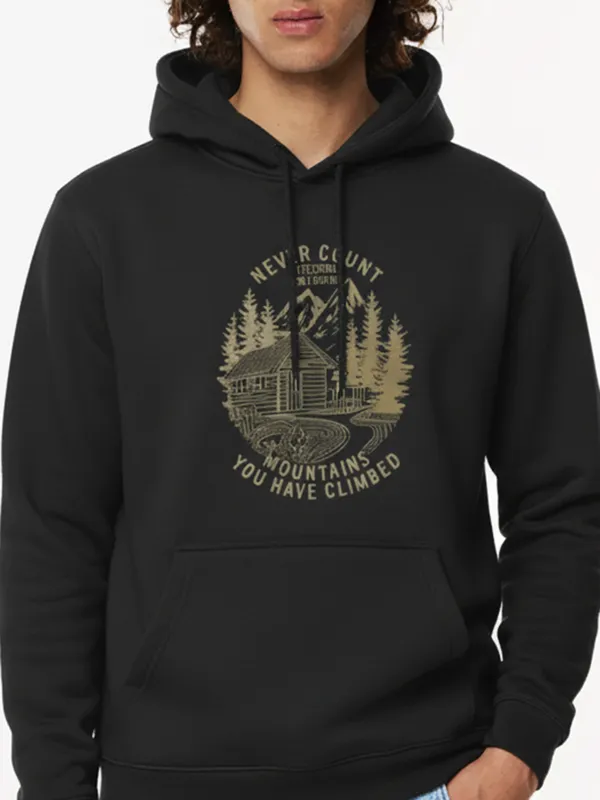 Highlander Men Black Hooded Pullover Sweatshirt