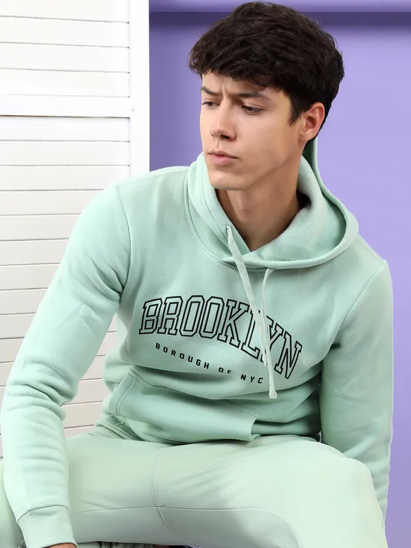 Highlander Men Green Hooded Pullover Sweatshirt