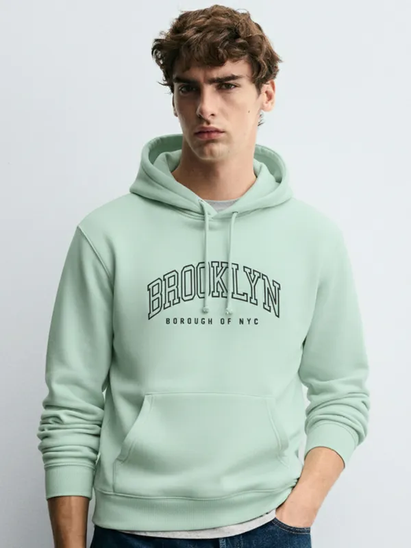 Highlander Men Green Hooded Pullover Sweatshirt