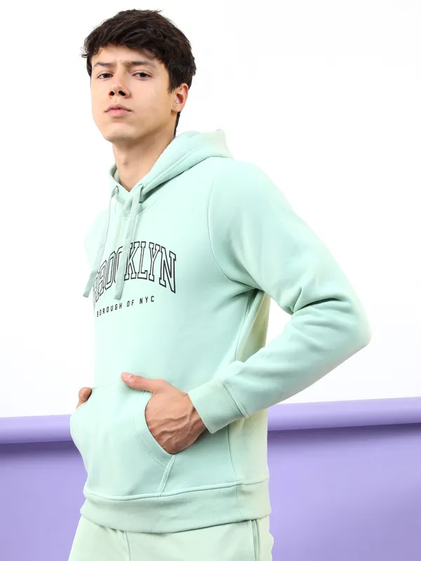 Highlander Men Green Hooded Pullover Sweatshirt