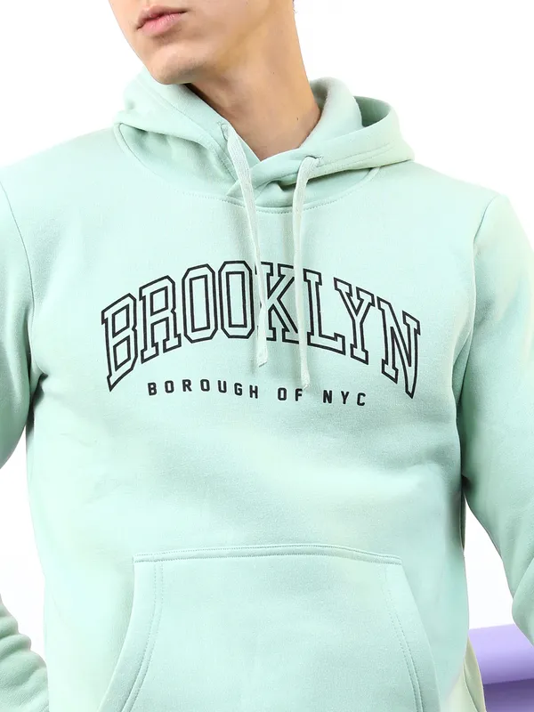 Highlander Men Green Hooded Pullover Sweatshirt