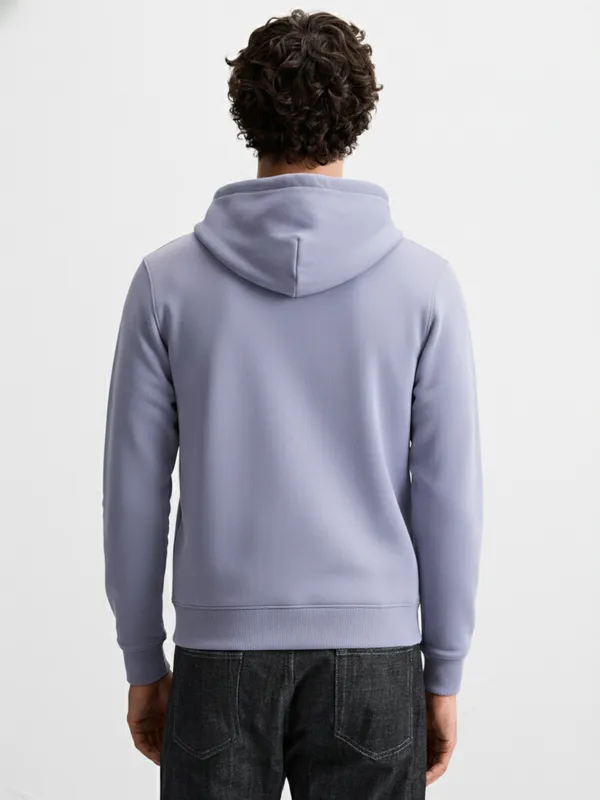 Highlander Men Blue Hooded Front-Open Sweatshirt