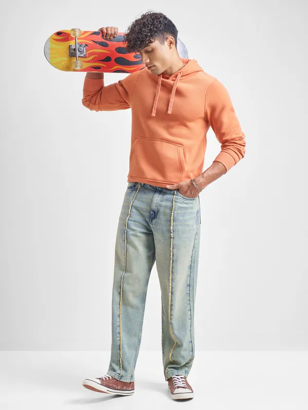 Highlander Men Pink Hooded Pullover Sweatshirt