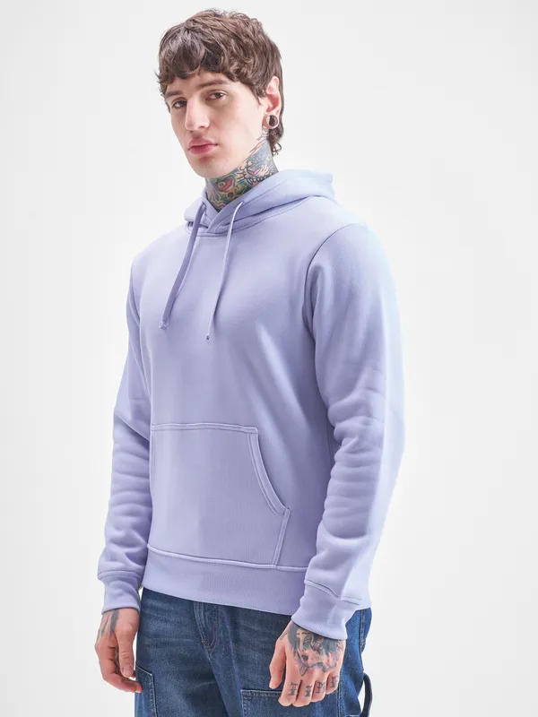Highlander Men Blue Hooded Pullover Sweatshirt
