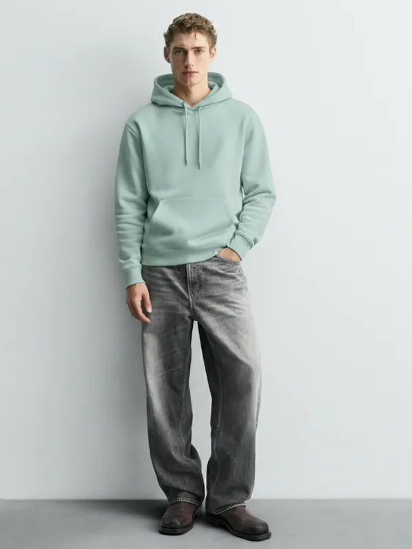 Highlander Men Blue Hooded Pullover Sweatshirt