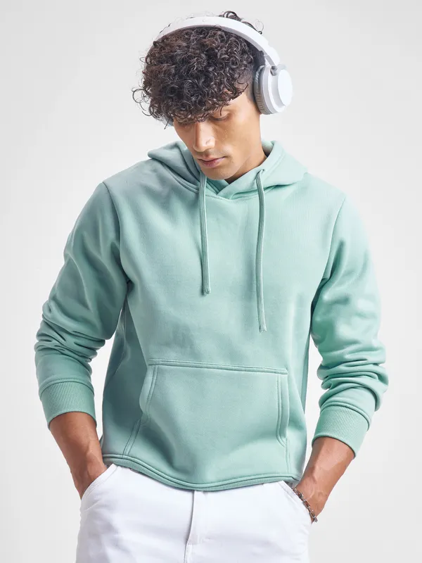 Highlander Men Blue Hooded Pullover Sweatshirt