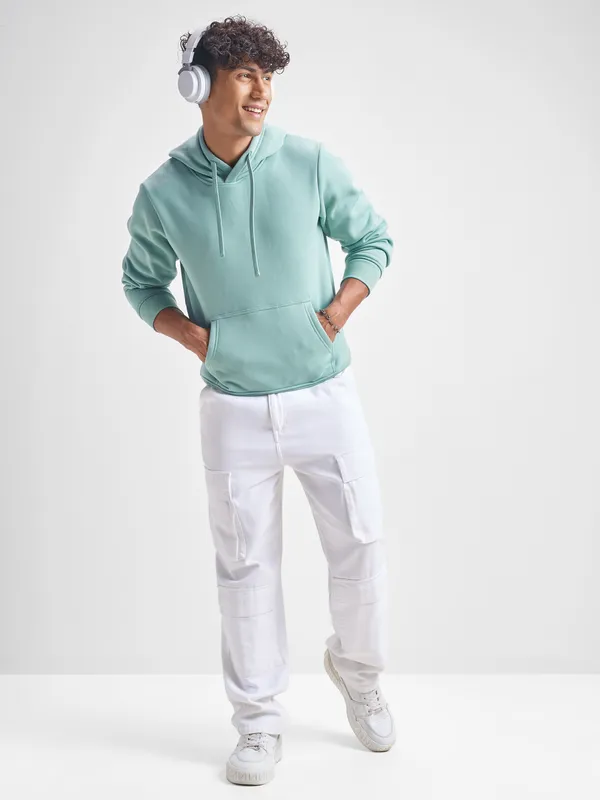 Highlander Men Blue Hooded Pullover Sweatshirt