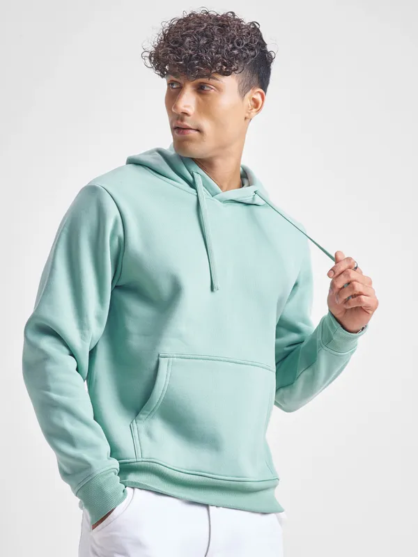 Highlander Men Blue Hooded Pullover Sweatshirt