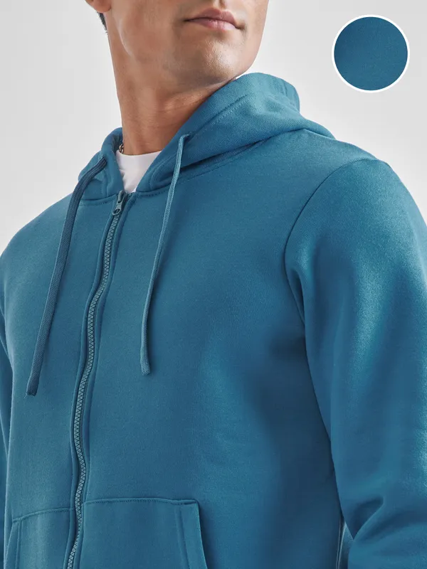 Highlander Men Teal Hooded Pullover Sweatshirt