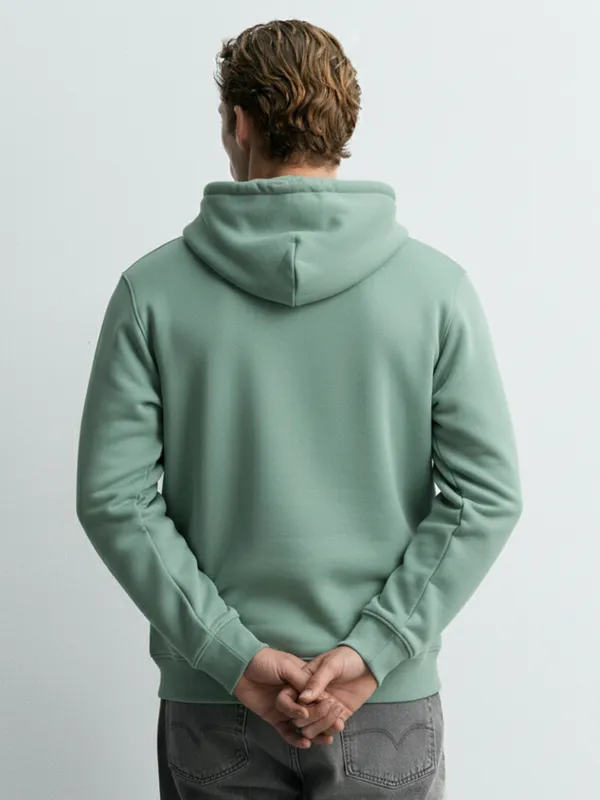 Highlander Men Blue Hooded Front-Open Sweatshirt