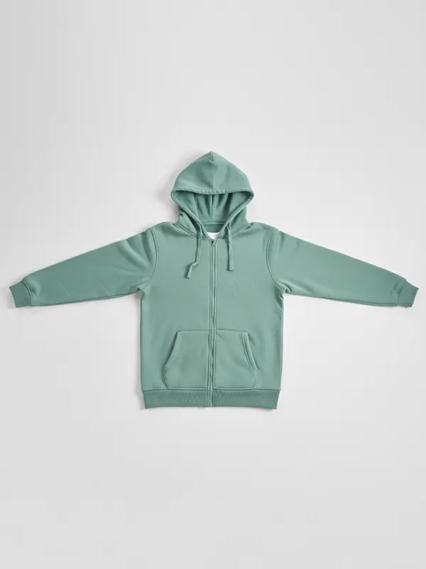 Highlander Men Blue Hooded Front-Open Sweatshirt