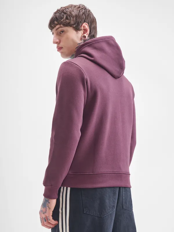 Highlander Men Burgundy Hooded Pullover Sweatshirt