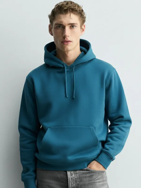 Highlander Men Teal Hooded Pullover Sweatshirt