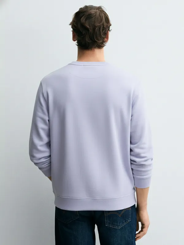 Highlander Men Lavender Round Neck Pullover Sweatshirt