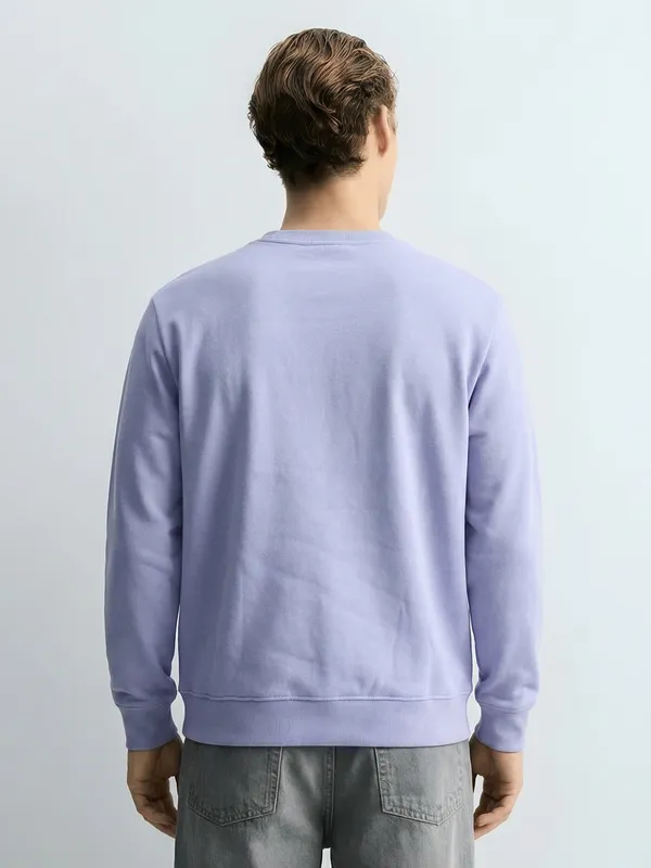 Highlander Men Lavender Round Neck Pullover Sweatshirt