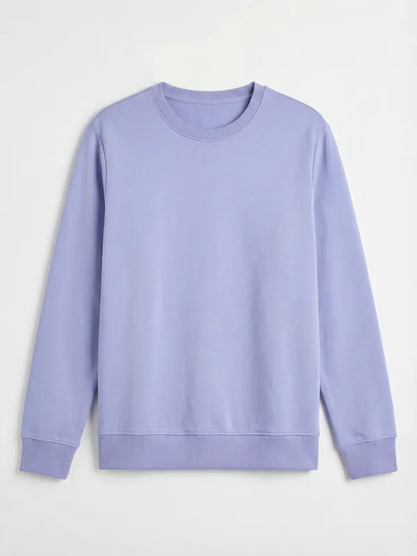 Highlander Men Lavender Round Neck Pullover Sweatshirt