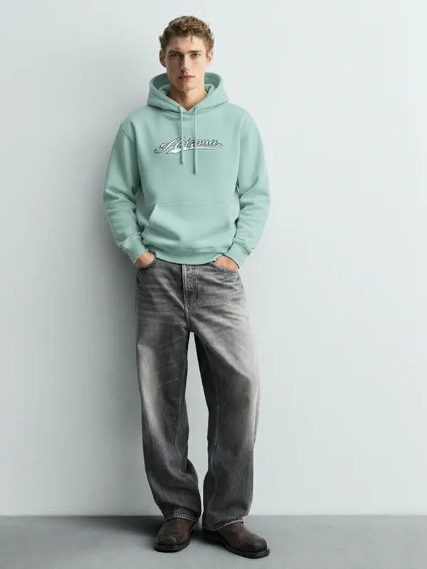 Highlander Men Blue Hooded Pullover Sweatshirt