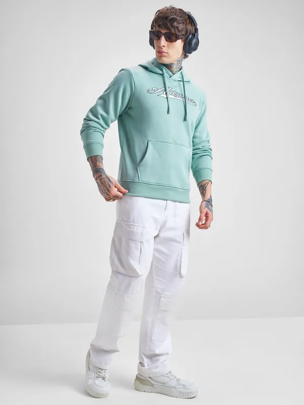 Highlander Men Blue Hooded Pullover Sweatshirt