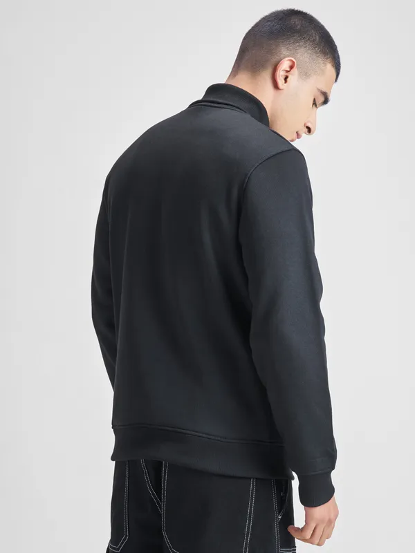 Highlander Men Black Turtle Neck Pullover Sweatshirt