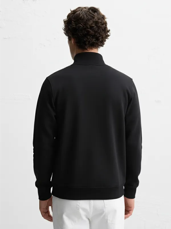 Highlander Men Black Turtle Neck Pullover Sweatshirt