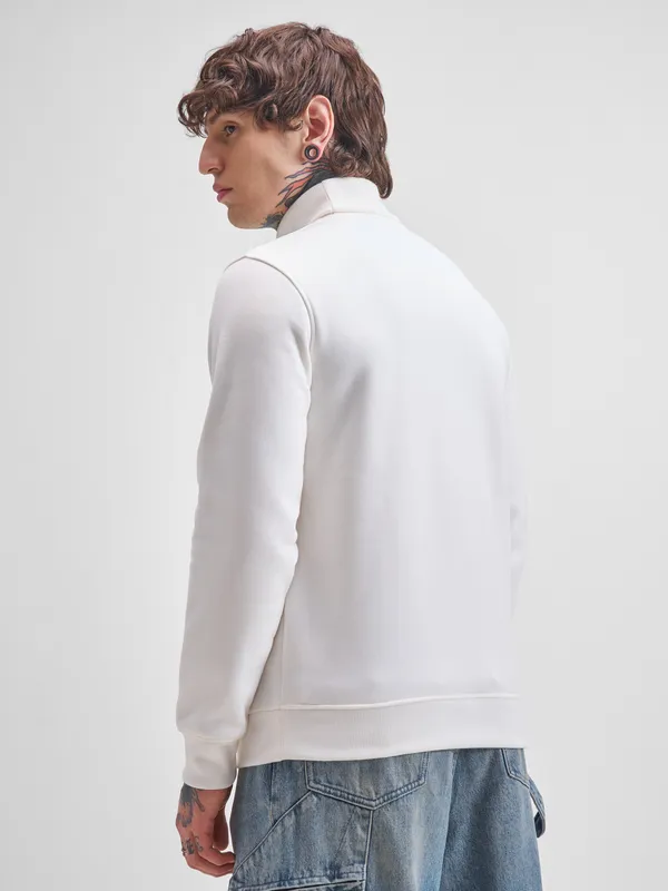 Highlander Men White Turtle Neck Pullover Sweatshirt