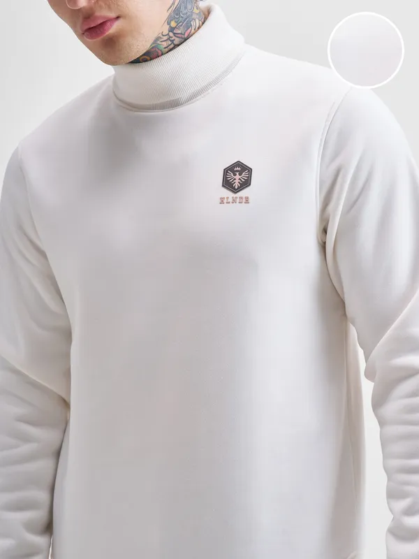 Buy Highlander White Turtle Neck Pullover Sweatshirt Online