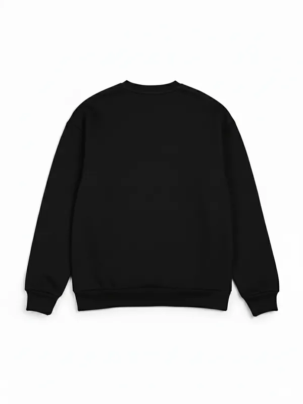 Highlander Men Black Round Neck Pullover Sweatshirt
