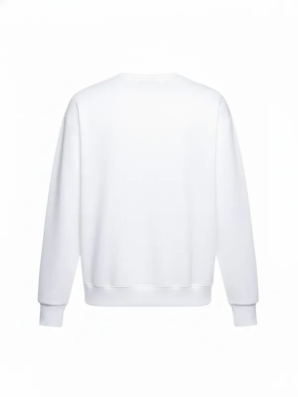 Highlander Men White Round Neck Pullover Sweatshirt