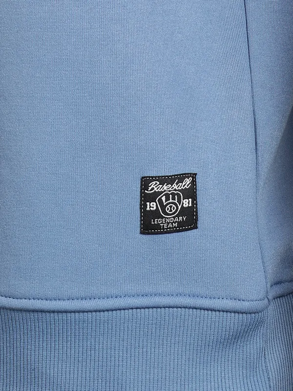 Highlander Men Blue Round Neck Pullover Sweatshirt