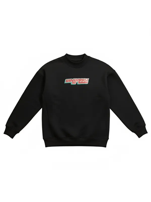 Highlander Men Black Round Neck Pullover Sweatshirt