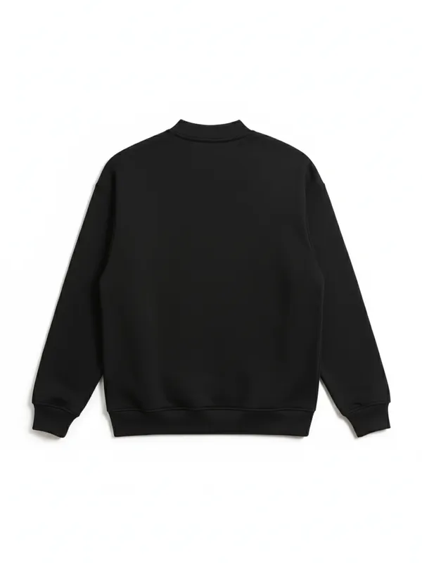 Highlander Men Black Round Neck Pullover Sweatshirt