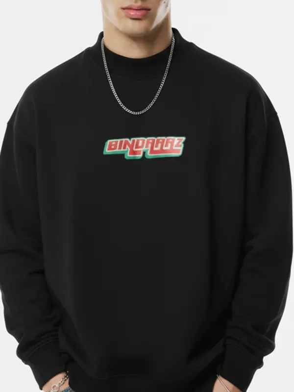 Highlander Men Black Round Neck Pullover Sweatshirt