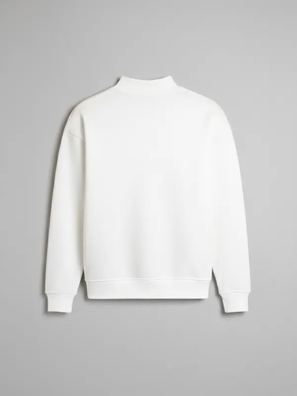 Highlander Men White Round Neck Pullover Sweatshirt