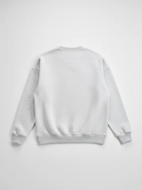 Highlander Men White Round Neck Pullover Sweatshirt