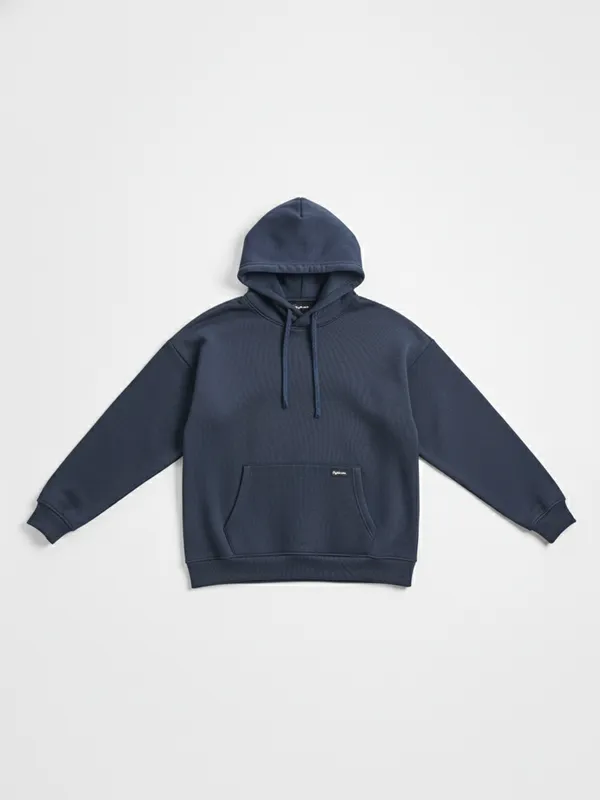 Highlander Men Navy Blue Hooded Pullover Sweatshirt