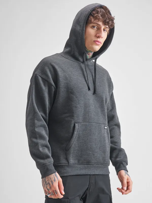 Highlander Men Grey Hooded Pullover Sweatshirt