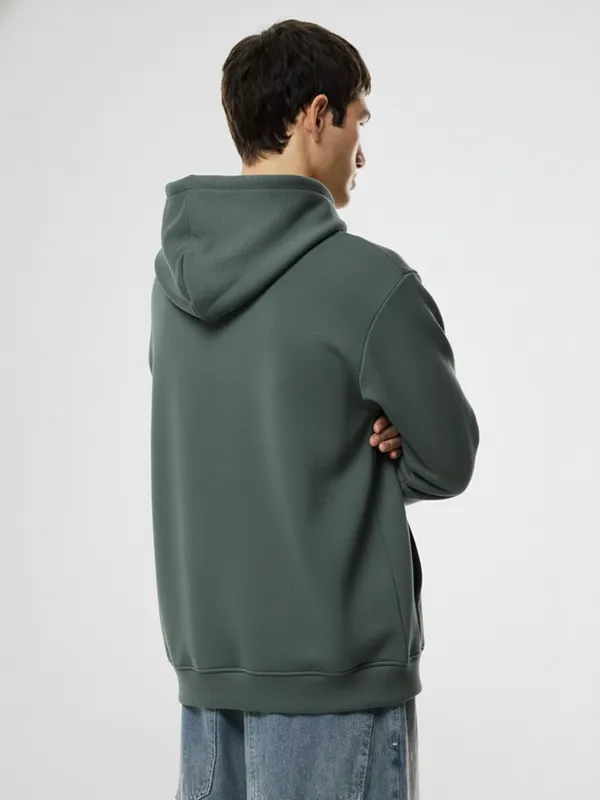 Highlander Men Green Hooded Pullover Sweatshirt