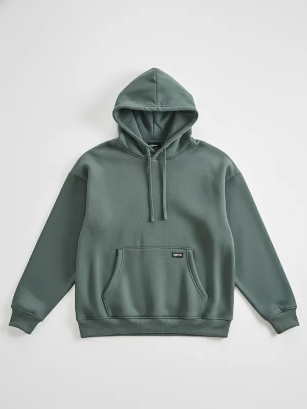Highlander Men Green Hooded Pullover Sweatshirt