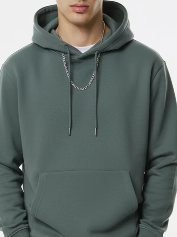 Highlander Men Green Hooded Pullover Sweatshirt