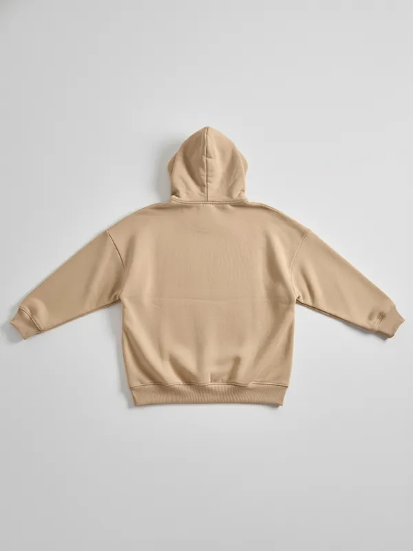 Highlander Men Beige Hooded Pullover Sweatshirt