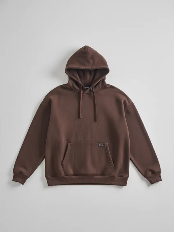 Highlander Men Brown Hooded Pullover Sweatshirt